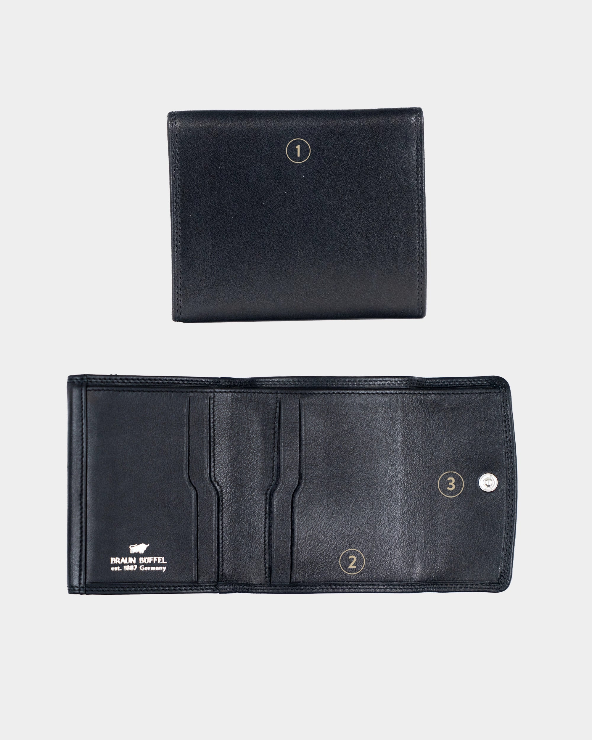 Personalisierung GOLF RFID Überschlags-Geldbörse S 4CS schwarz