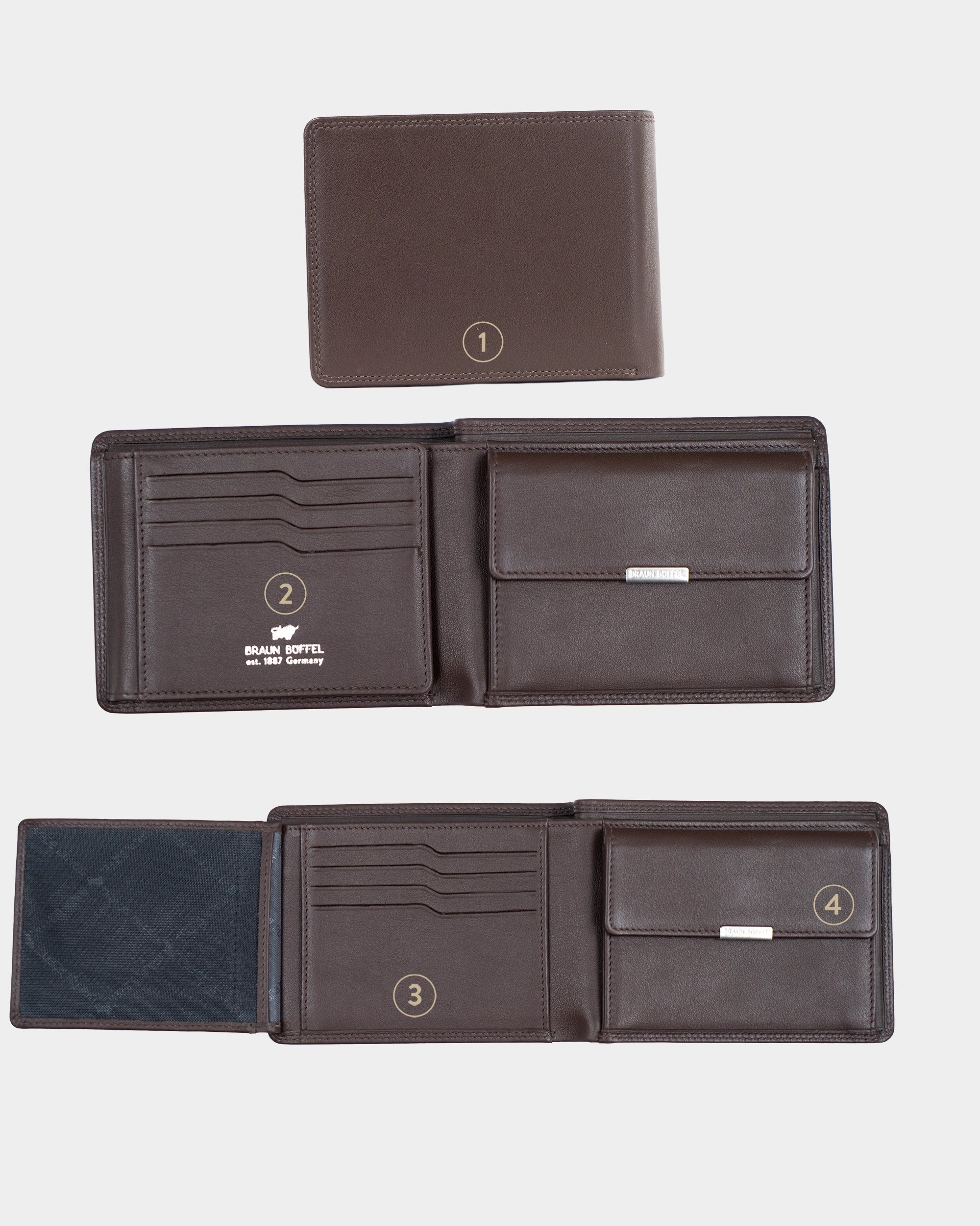 Personalisierung GOLF RFID Geldbörse 8CS braun