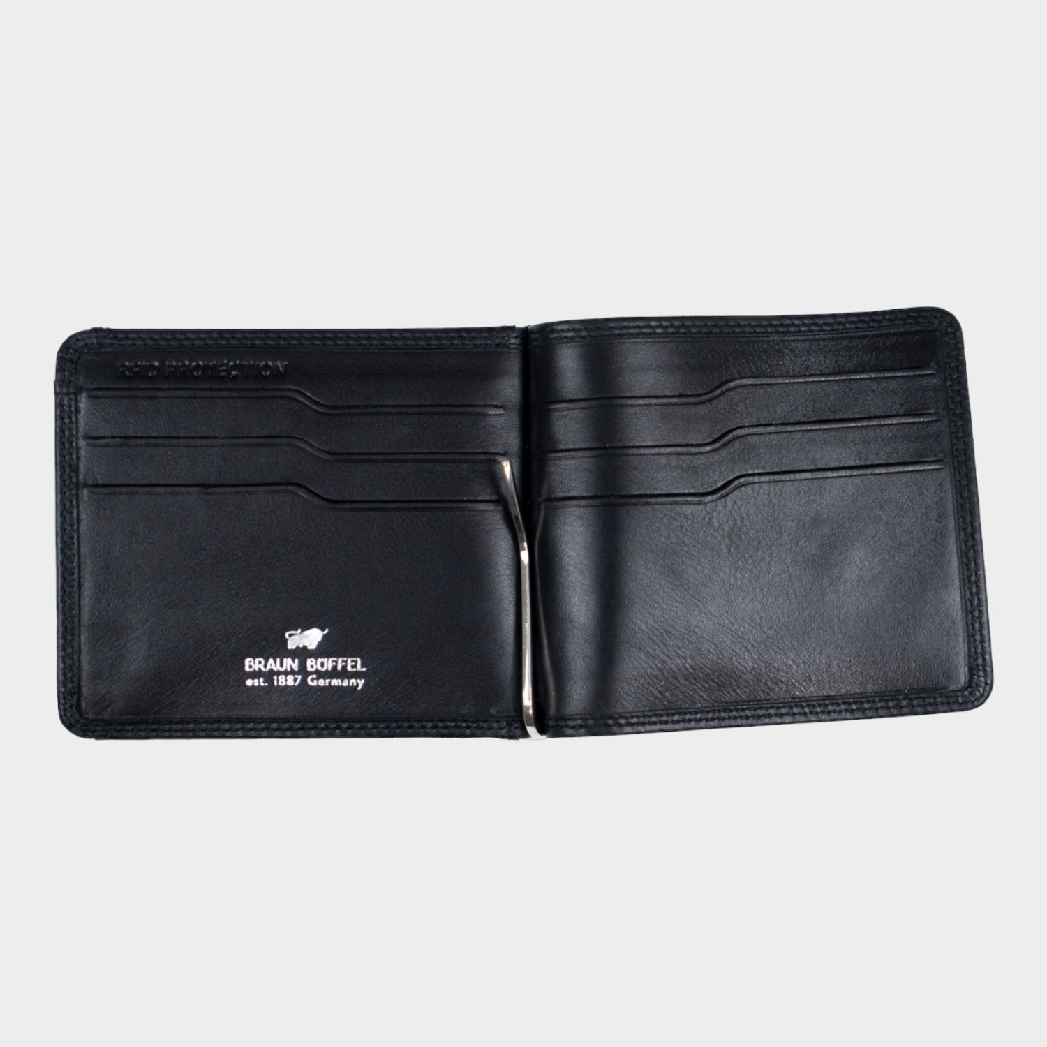 Innenansicht GOLF RFID Dollarclip 6CS schwarz