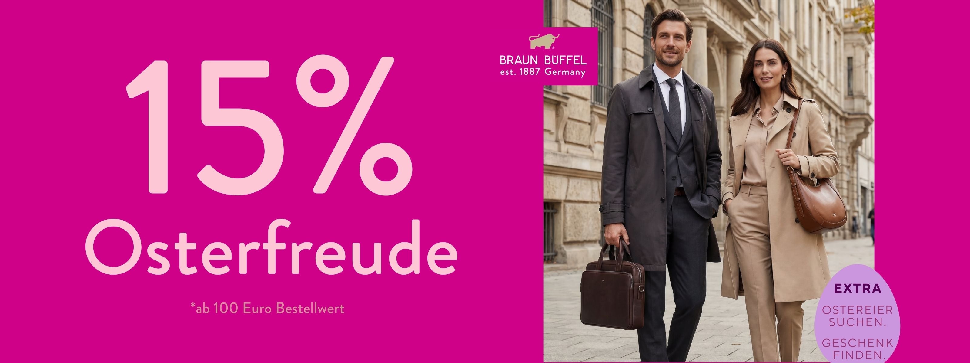 Banner Desktop Osteraktion 2026 - 15% ab 100€ Bestellwert