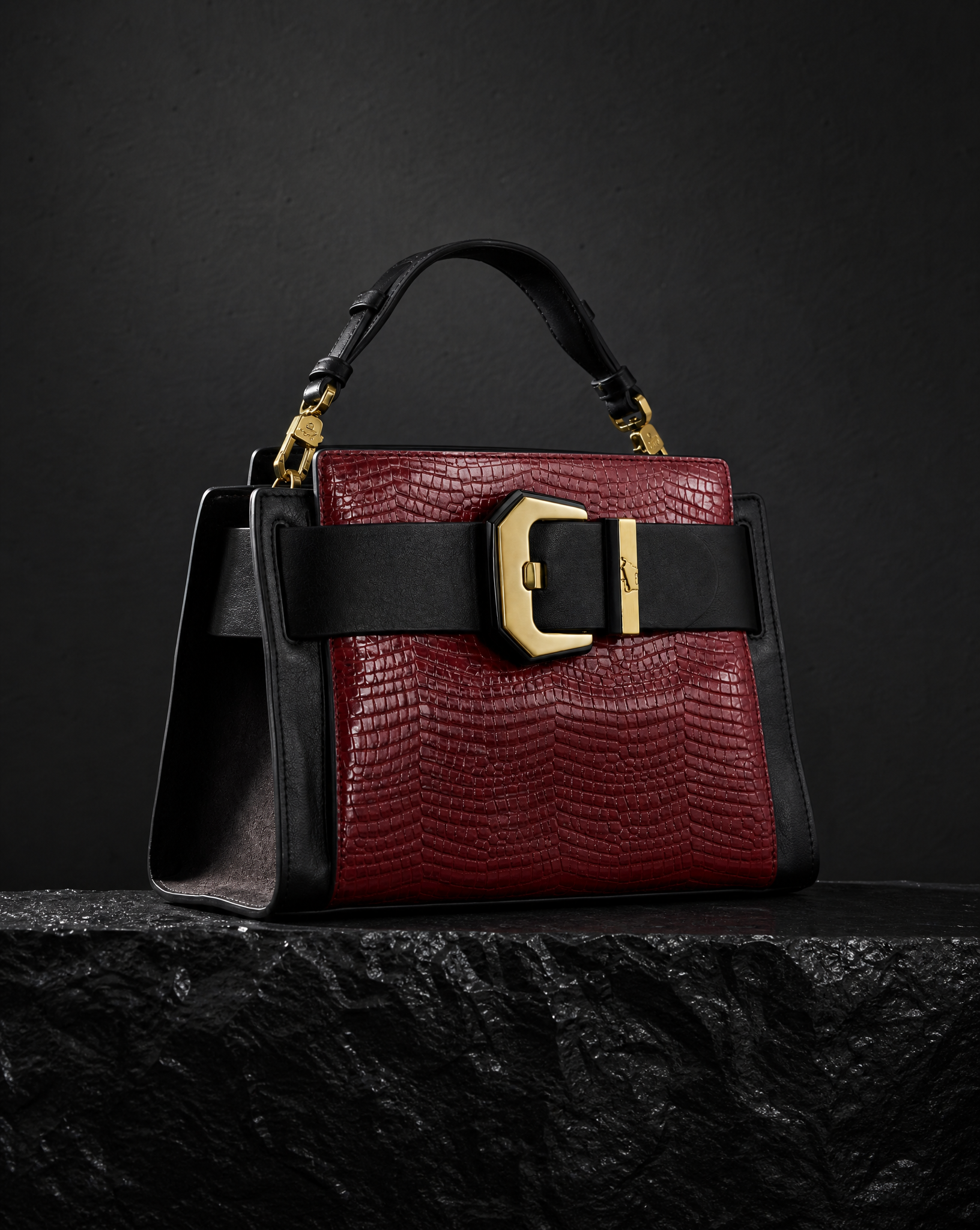 FARRAH Top Handle Bag M DK Cherry